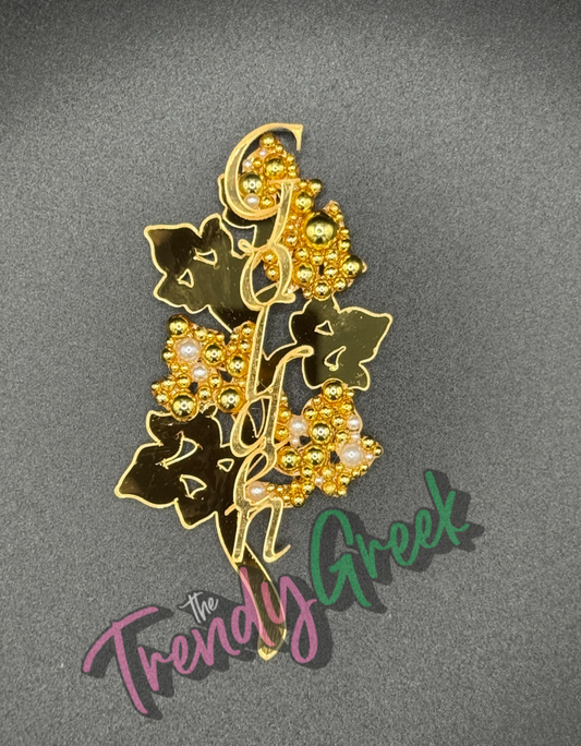 Sorority Lapel Pin | Sorority Pin | Soror Pin | AKA | Sorority Gift | Gift For Her | Name Badge | Golden Ivy Vine